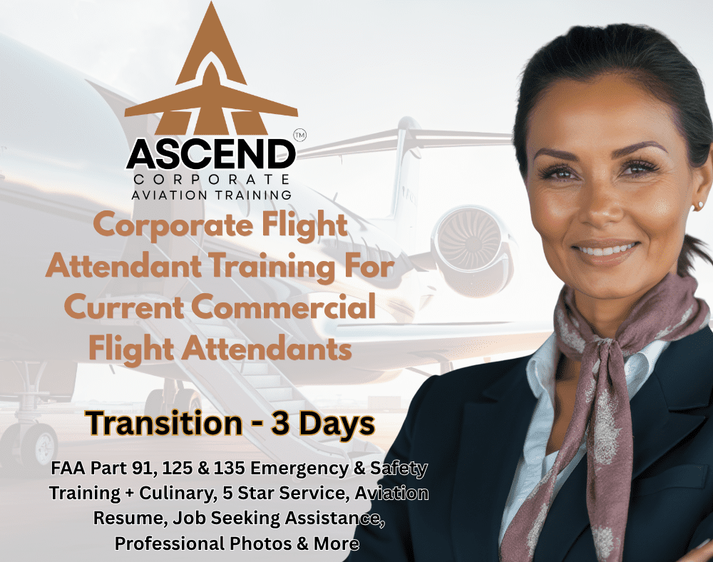 Corporate Training for Commercial Flight Attendants w FAA121 License